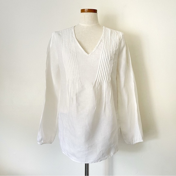 Sundance White Tunic 100% Linen size Medium preowned - Picture 1 of 5